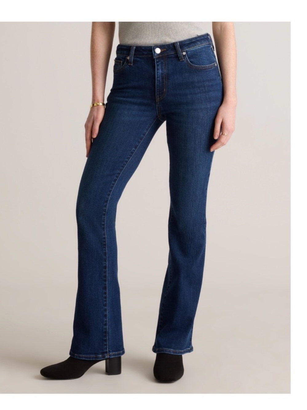 Quince Women's Straight-Leg Jeans - Dark Blue mid night blue sz29 regular length